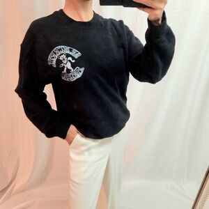 Junk Food Clothing Black Graphic Crewneck Sweater